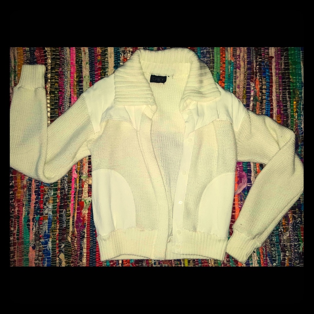 Vintage Winter White Sweater Jacket